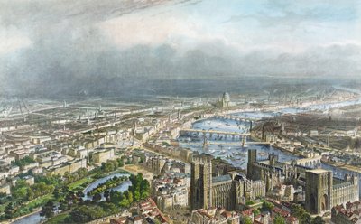 Algemeen uitzicht op Londen, vanaf Westminster Abbey, gegraveerd door A. Appert, uitgegeven door Alfred Chardon door Nicolas Marie Joseph Chapuy